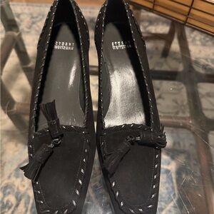 Stuart Weitzman Black Tassel Loafers